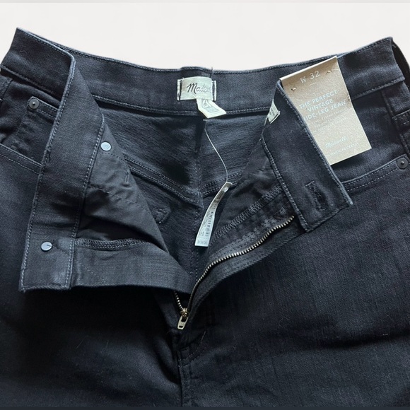 NWT Madewell The Perfect Vintage Wide-Leg Jean in black W 32 - Picture 9 of 11